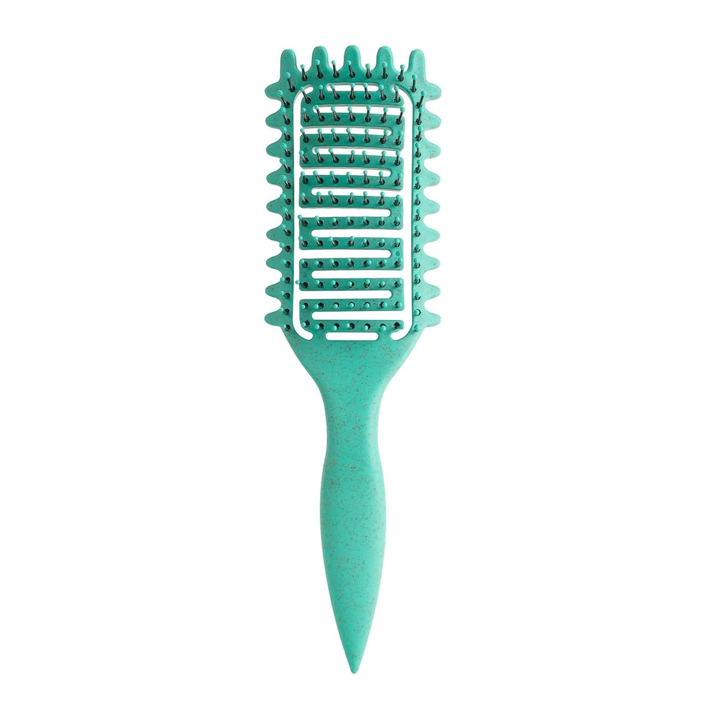 Curl Defining Brush for Curly Hair, Vented Detangling Hair Brush for Wet and Dry Styling, Curved Brush for Shaping and Smoothing Curl Clumps, Lightweight Hair Brush (Beige)
