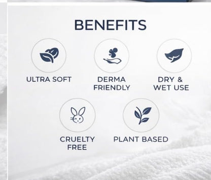 Clean Skin Towels Disposable Face Towels XL 50 Count, 10 x 12 Inch Extra Large, Ultra Soft Plant Based Facial Towels for Makeup Removal & Face Drying