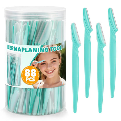 100 Pcs Eyebrow and Face Razors for Women and Men, Multi-Color Facial Shavers with Protective Covers, Safe for Beginners