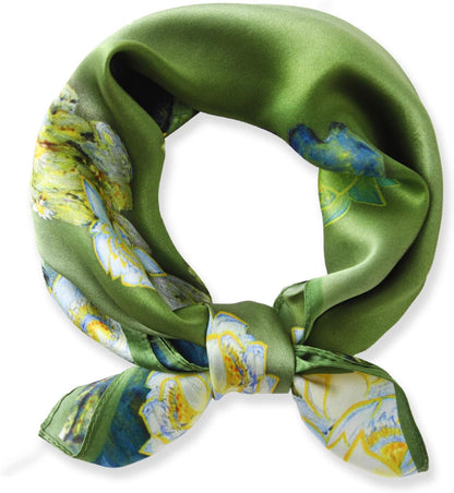 100% Mulberry Silk Scarf-Women's 21''/27''Square Silk Hair Head Scarf Neckerchief with Gift Packaged