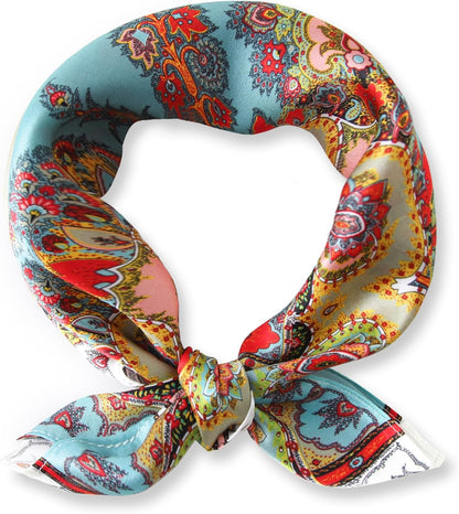 100% Mulberry Silk Scarf-Women's 21''/27''Square Silk Hair Head Scarf Neckerchief with Gift Packaged