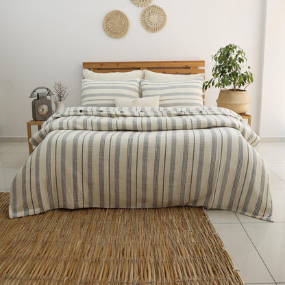 Organic Muslin Duvet Cover: Boho Gauze Bed Linen, King Size