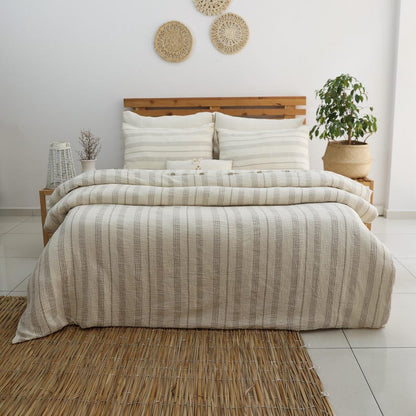 Organic Muslin Duvet Cover: Boho Gauze Bed Linen, King Size