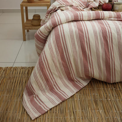 Organic Muslin Duvet Cover: Boho Gauze Bed Linen, King Size