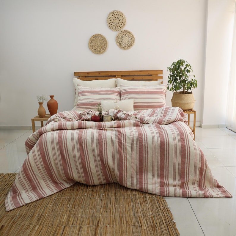 Organic Muslin Duvet Cover: Boho Gauze Bed Linen, King Size