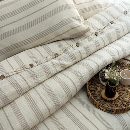 Organic Muslin Duvet Cover: Boho Gauze Bed Linen, King Size