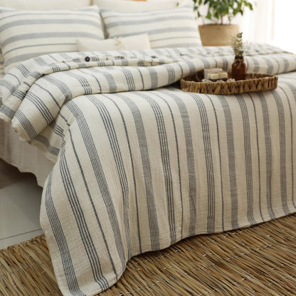 Organic Muslin Duvet Cover: Boho Gauze Bed Linen, King Size