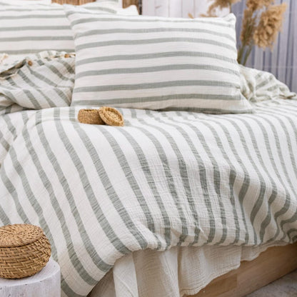 Organic Muslin Duvet Cover: Boho Gauze Bed Linen, King Size