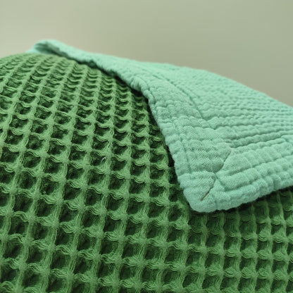 Organic Cotton 8-Layer Waffle & Muslin Blanket – Custom Sizes Available – Waffle Top with Muslin Base – Baby to California King