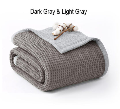 Organic Cotton 8-Layer Waffle & Muslin Blanket – Custom Sizes Available – Waffle Top with Muslin Base – Baby to California King