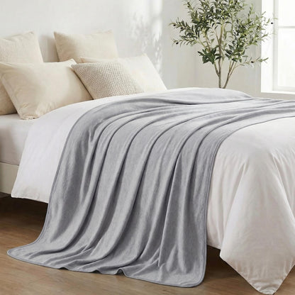 ULTRA SILKY-SOFT Cooling Blanket, Ultra Soft Summer Throw Blanket, Blue or Gray, Breathable Cotton Back, For Hot Sleeper, Gift For Father