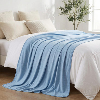ULTRA SILKY-SOFT Cooling Blanket, Ultra Soft Summer Throw Blanket, Blue or Gray, Breathable Cotton Back, For Hot Sleeper, Gift For Father
